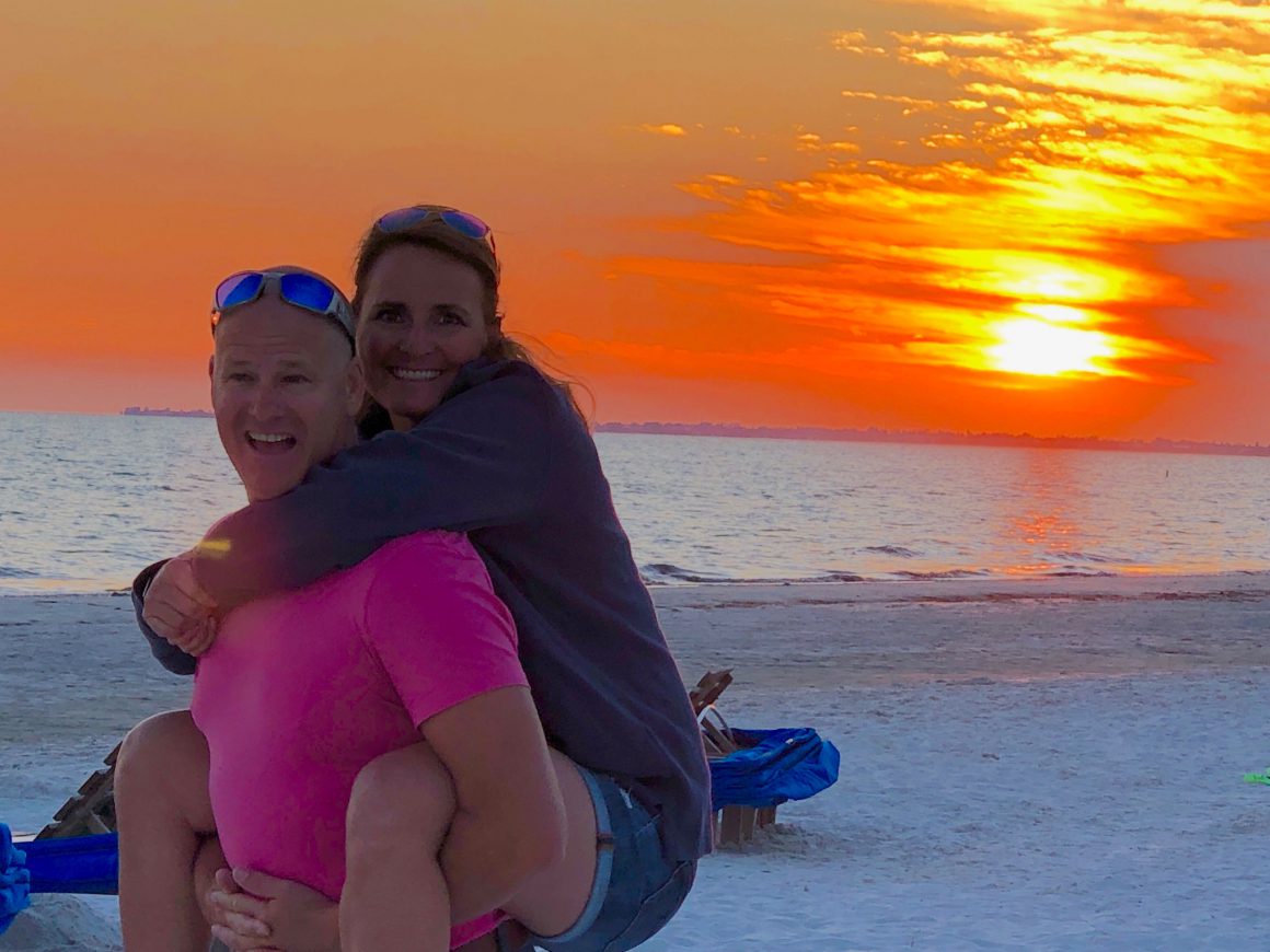 Pictured are Bonvera entrepreneurs, Jim and Dolores Martin, in their favorite spot on the beach. 